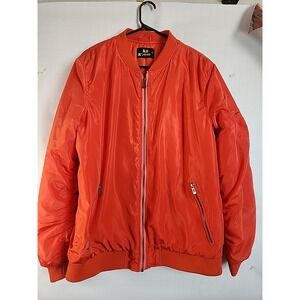 Bomber Jacket Coral Orange Full Zip K's More Punk Women's Medium FAST SHIPPING!